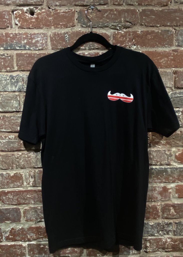 Black T-Shirt DC Stache Left Chest - Male