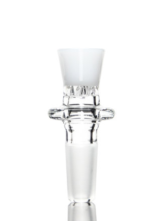 Blazing Blue Glass Honeycomb Slide 14mm Male - White