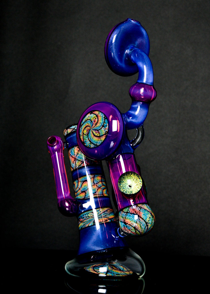 Dew Glass Blue Satin & Karmaline Squiggicello Double Bub