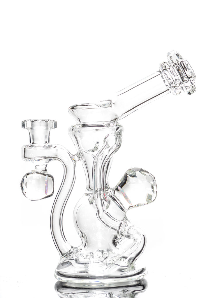 Anton Glass Anton Facetted Double Up, Split Drain Recycler -  Clear