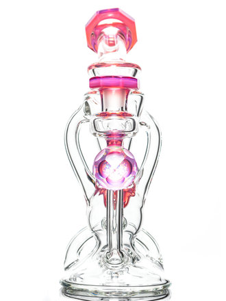 Anton Glass Anton Facetted Double Up, Split Drain Recycler - Karmaline Anton Glass Anton Facetted Double Up, Split Drain Recycler - Karmaline