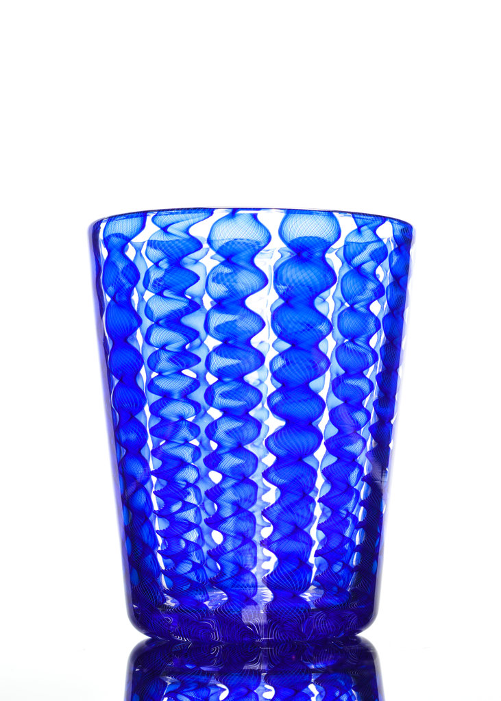 Xander Cane Rocks Glass - Blue