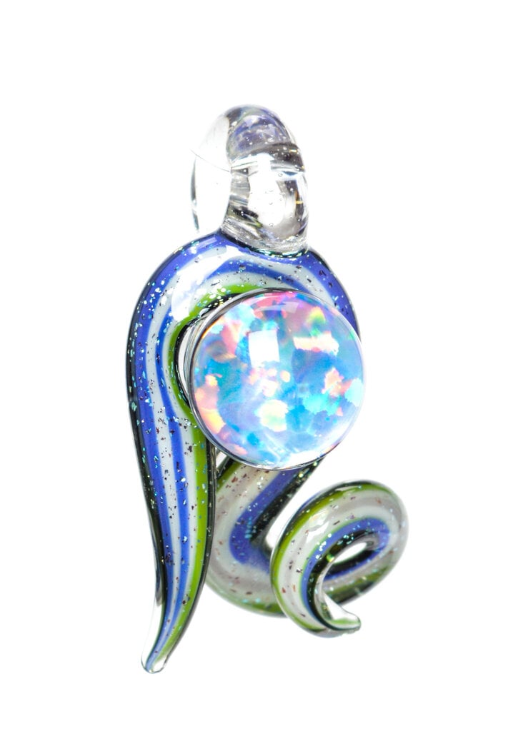 Baker The Glass Maker Opal and Dichro pendant