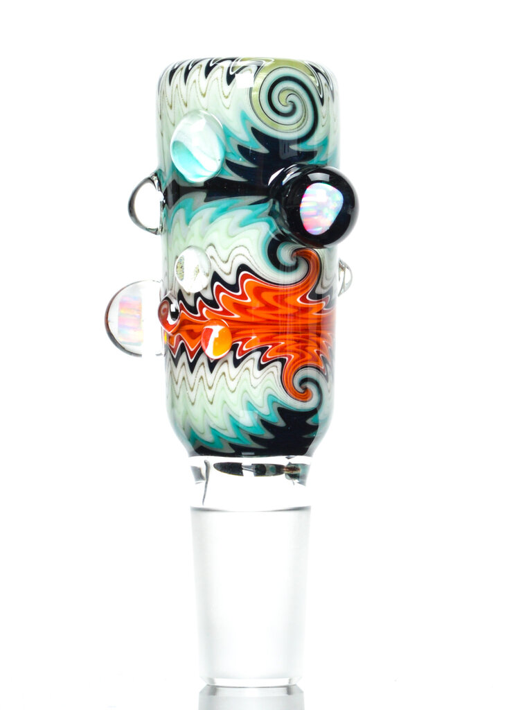 Baker The Glass Maker 18mm Worked slide with opals  2