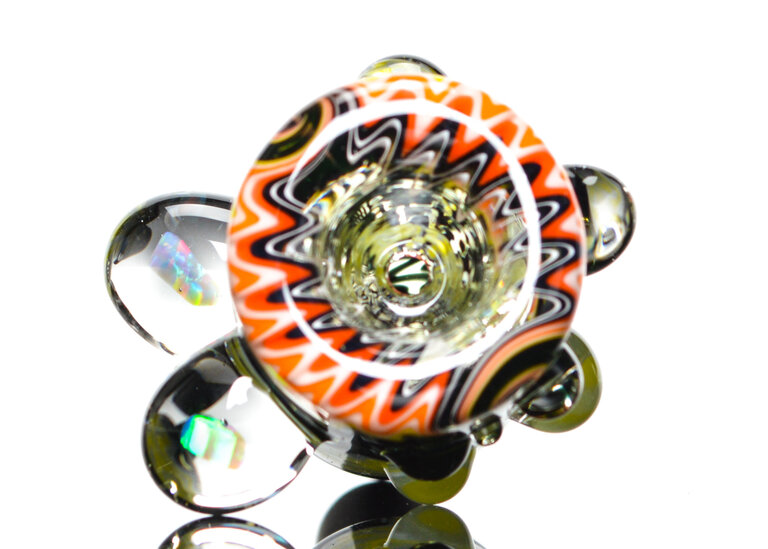 Baker The Glass Maker 14mm Worked slide with opals  2
