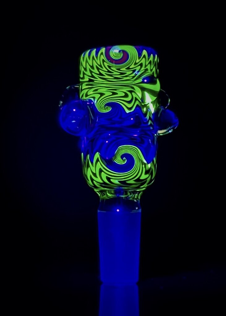 Baker The Glass Maker 14mm Worked slide with opals  1