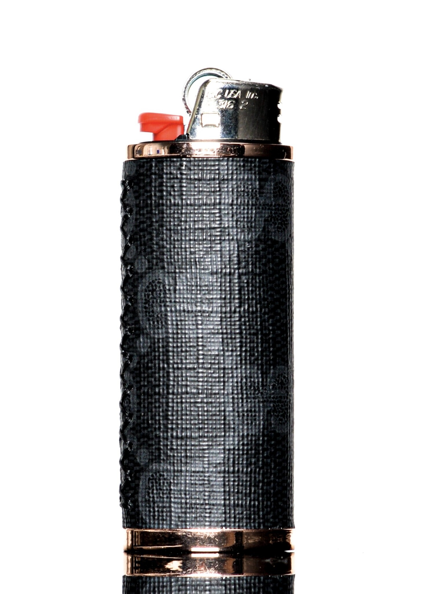 Bic Lighter Case Gucci Black Rose Gold Glass Stache DC