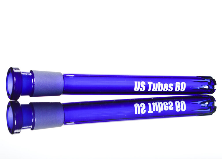 US Tubes 18/14mm 6" Showerhead Downstem - Blue