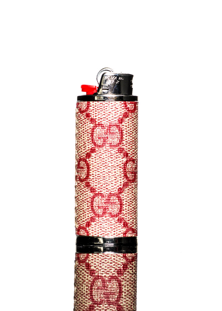 D-GOOD Gucci Bic Lighter Case - Beige / Red