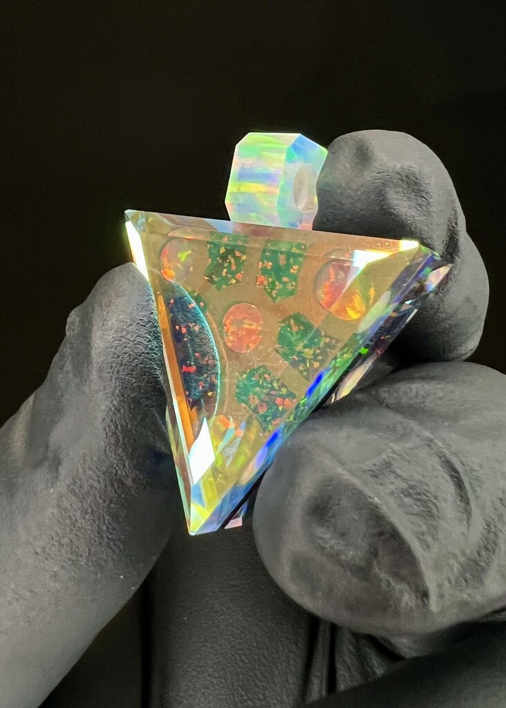 Kravin Triangle multi opal Pendant 2