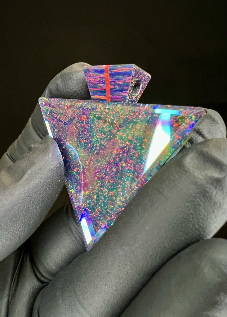 Kravin Triangle layerd opal pendant