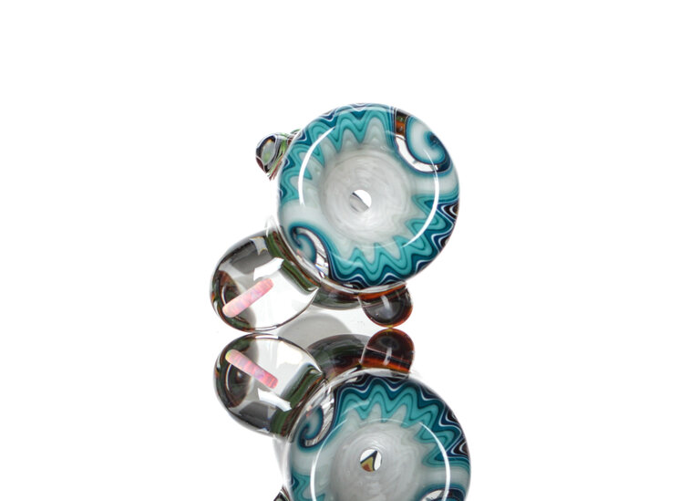 Baker The Glass Maker 14mm Worked slide with opals  4
