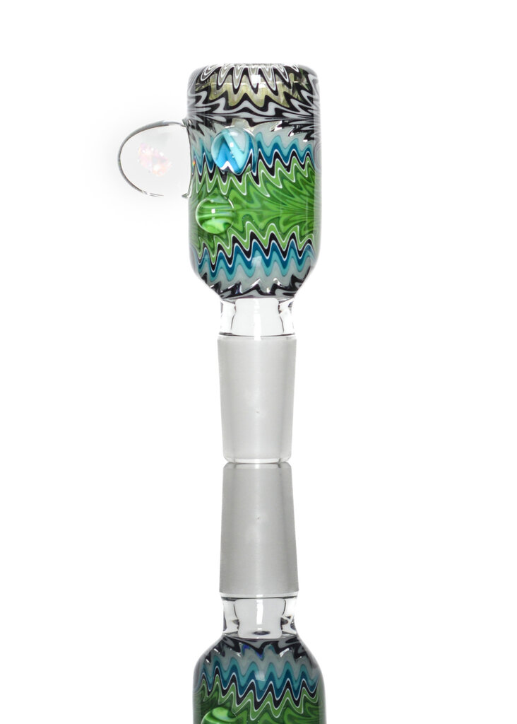 Baker The Glass Maker 14mm Worked slide with opals  6