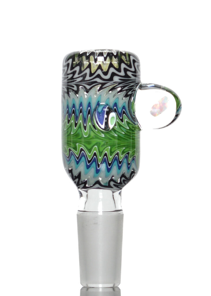 Baker The Glass Maker 14mm Worked slide with opals  6