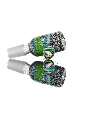 Baker The Glass Maker 14mm Worked slide with opals  6