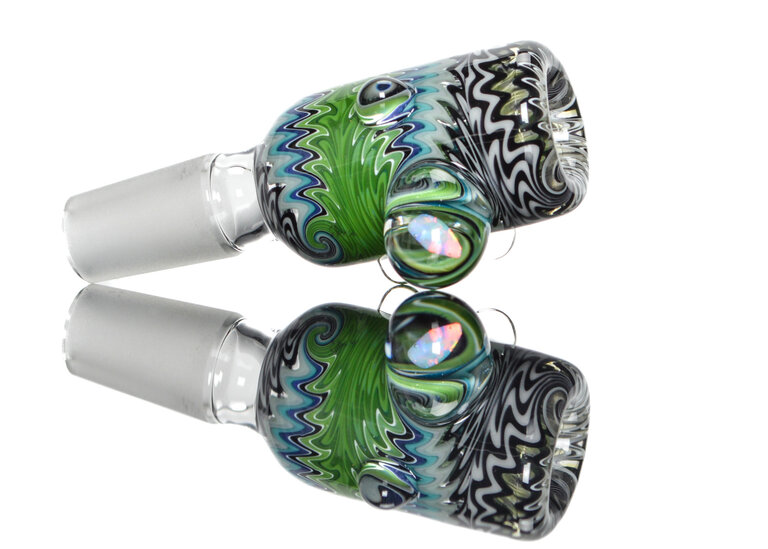 Baker The Glass Maker 14mm Worked slide with opals  6