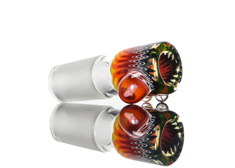 Baker The Glass Maker 18mm Worked  martini  slide with opals  3