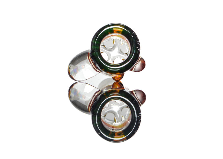 Baker The Glass Maker 18mm Worked  martini  slide with opals  3