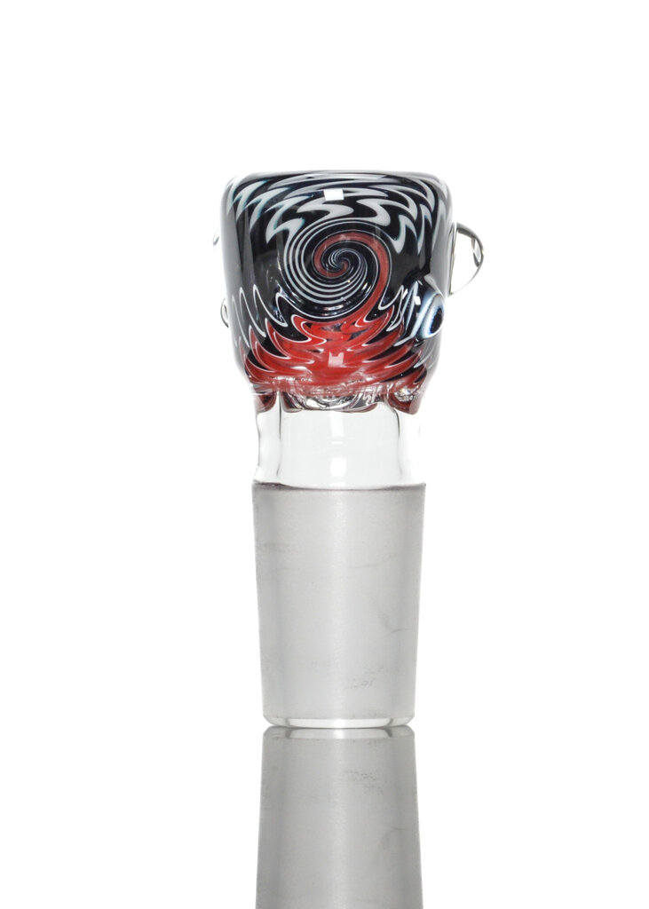 Baker The Glass Maker 18mm Worked  martini  slide with opals  4