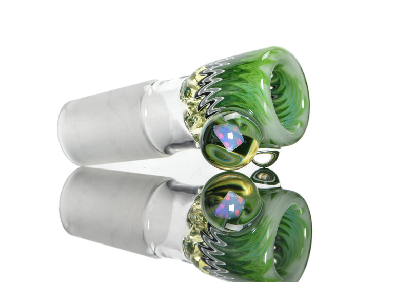 Baker The Glass Maker 18mm Worked  martini  slide with opals  5