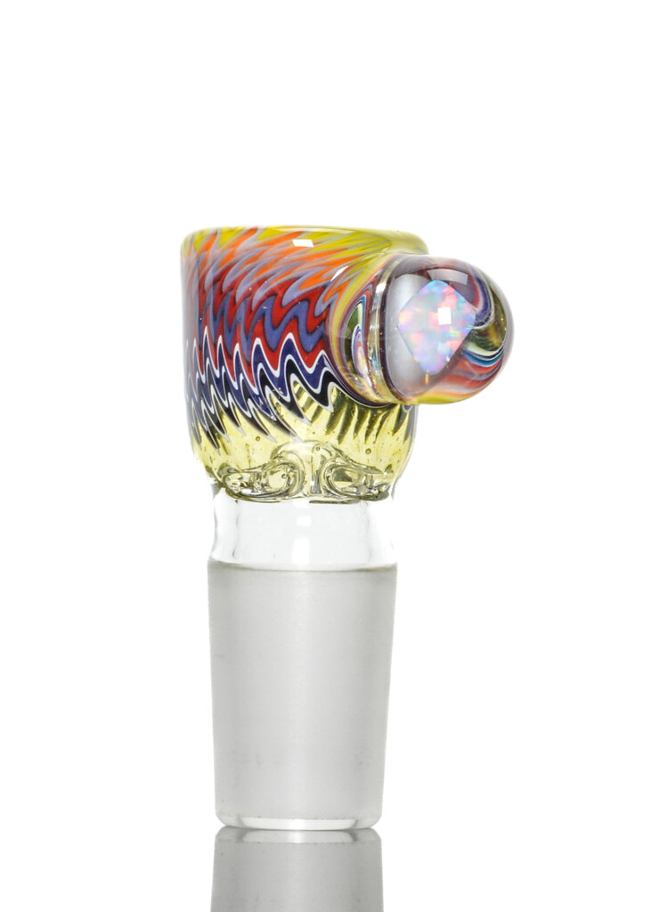 Baker The Glass Maker 18mm Worked  martini  slide with opals  6