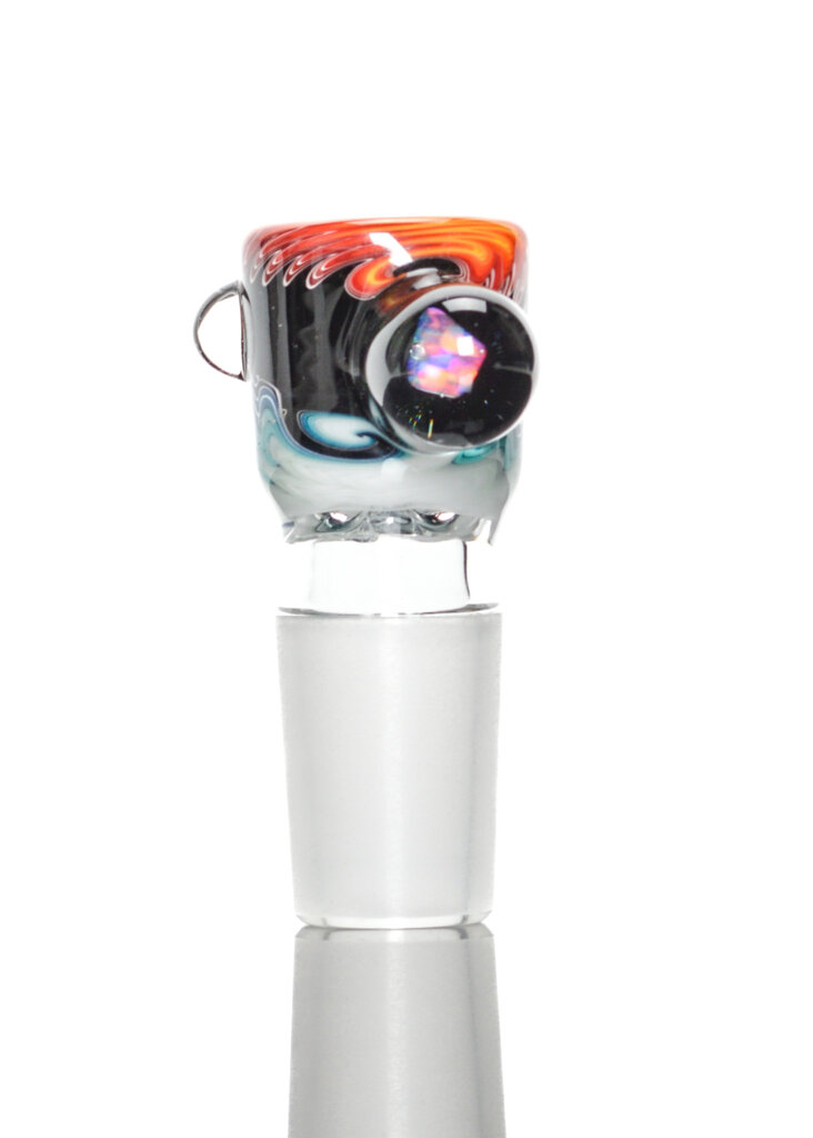 Baker The Glass Maker 18mm Worked  martini  slide with opals  10