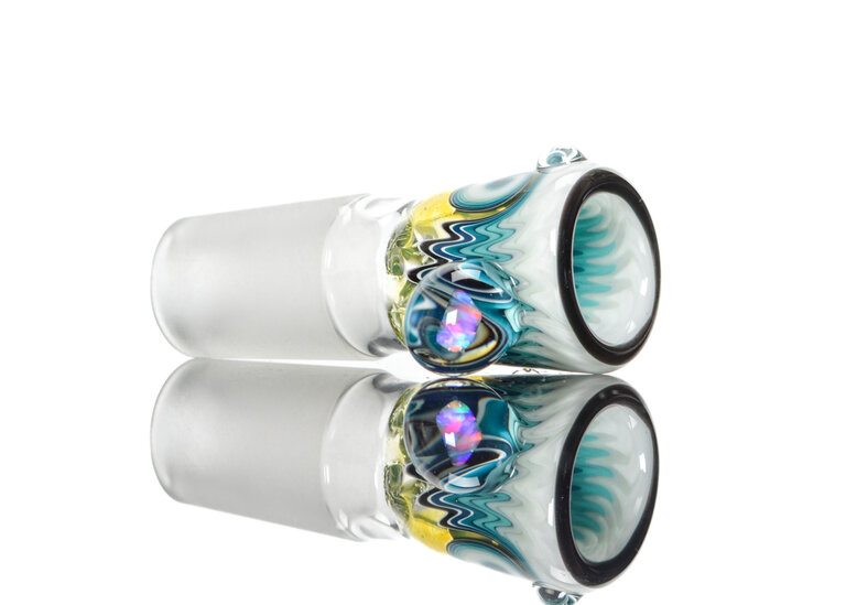 Baker The Glass Maker 18mm Worked  martini  slide with opals  12