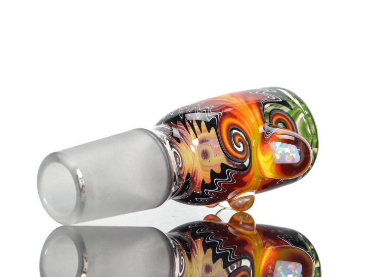 Baker The Glass Maker 18mm Worked slide with opals  4