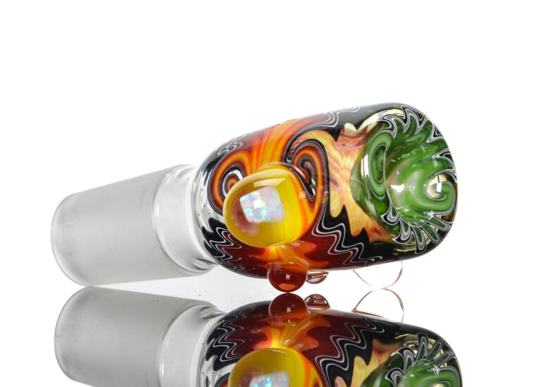 Baker The Glass Maker 18mm Worked slide with opals  4