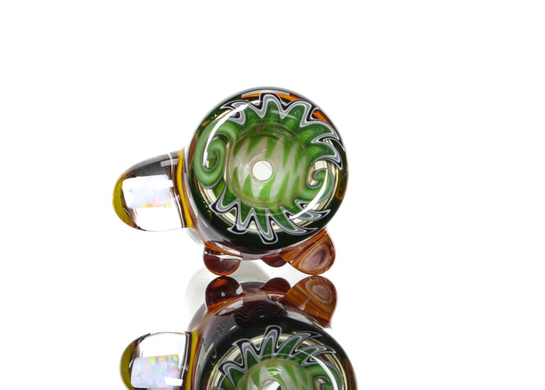 Baker The Glass Maker 18mm Worked slide with opals  4