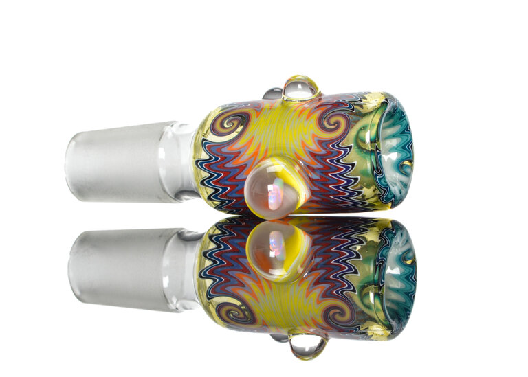 Baker The Glass Maker 18mm Worked slide with opals  5