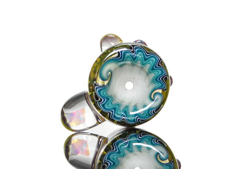 Baker The Glass Maker 18mm Worked slide with opals  5