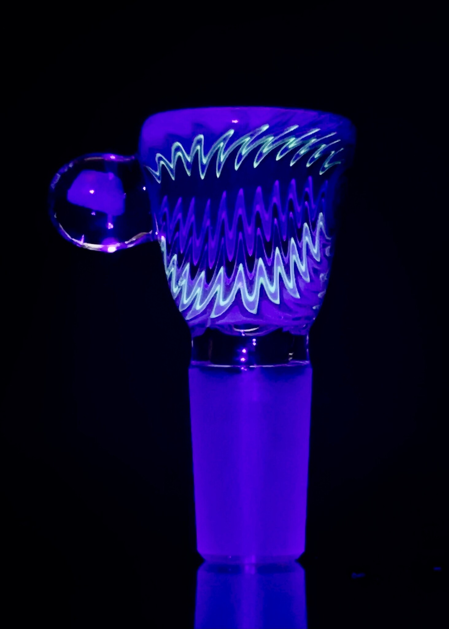 14mm Worked martini slide with opals 10 Glass Stache DC