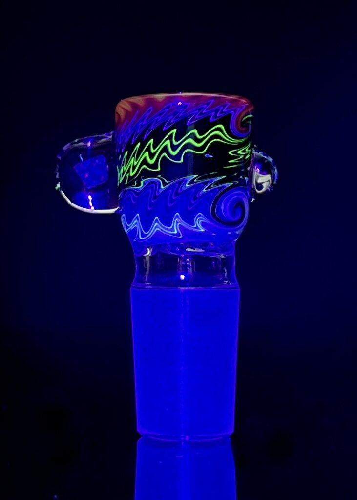 Baker The Glass Maker 18mm Worked  martini  slide with opals  10