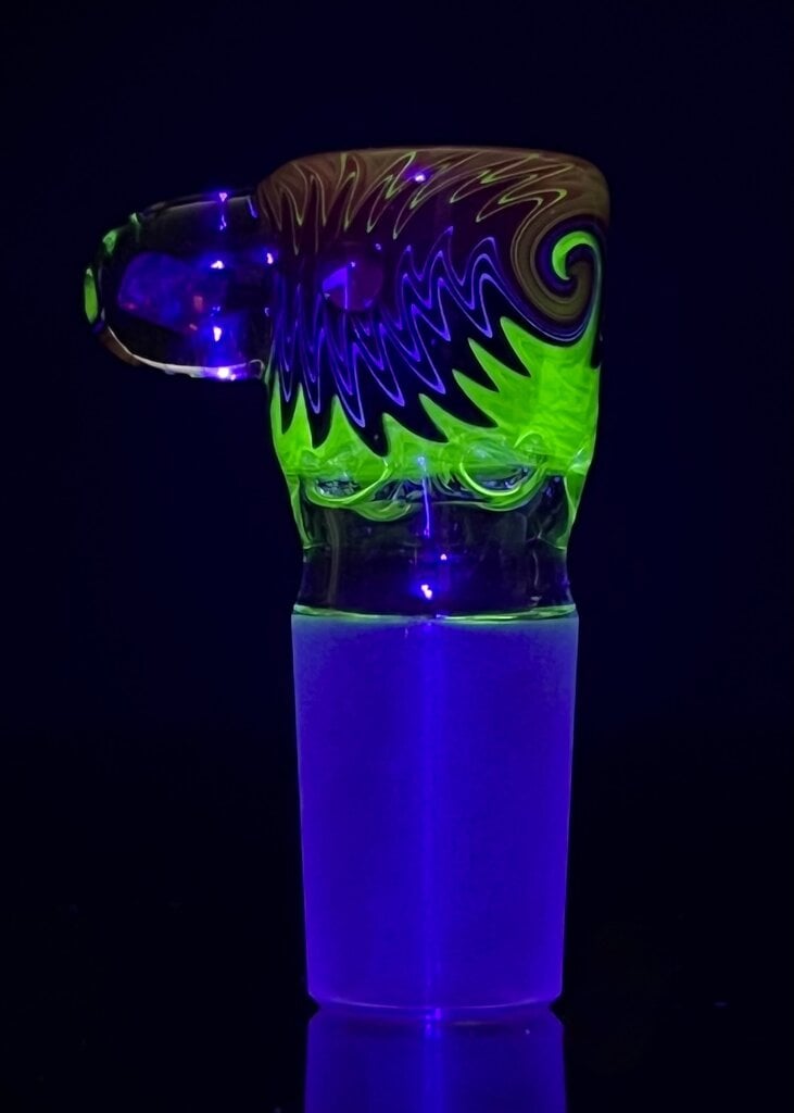 Baker The Glass Maker 18mm Worked  martini  slide with opals  11