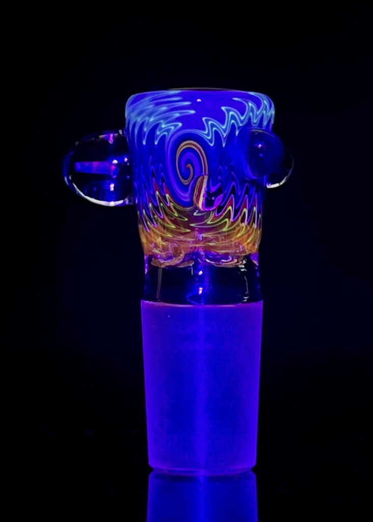 Baker The Glass Maker 18mm Worked  martini  slide with opals  12