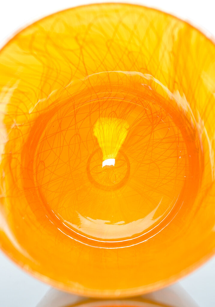 Xanderdam Chaos Cane Rocks Glass  Yellow