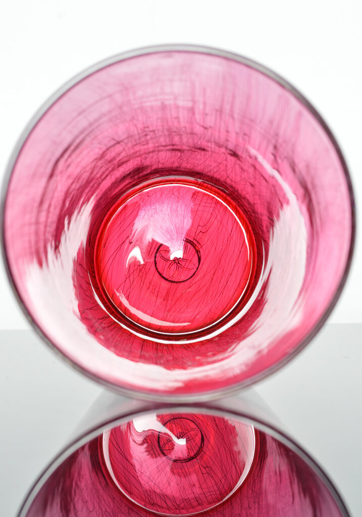 Xanderdam Chaos Cane Pint Glass  Pink