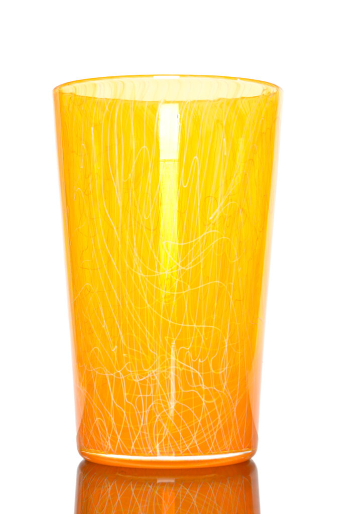 Xanderdam Chaos Cane Pint Glass  Yellow
