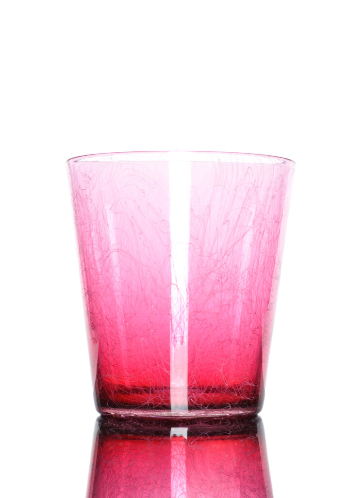 Xanderdam Chaos Cane Rocks Glass  Pink