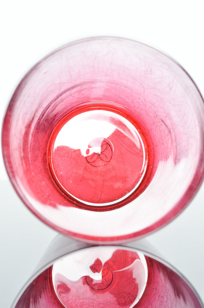 Xanderdam Chaos Cane Rocks Glass  Pink