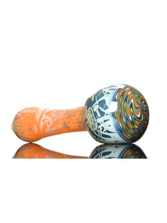 Liberty 503 Fungus Theme Multi Color Frit Spoon with Wig Wag Cap