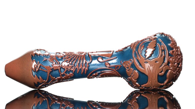 Liberty 503 Grateful Dead Theme Frit over Frit w/fire polish 3