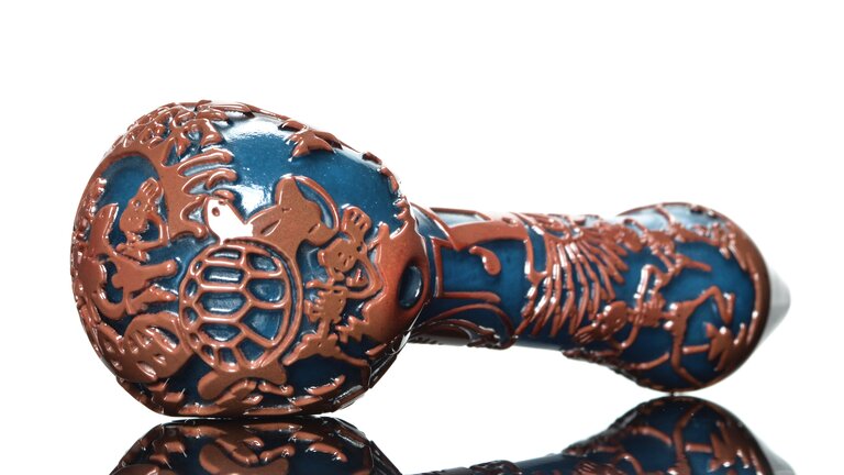 Liberty 503 Grateful Dead Theme Frit over Frit w/fire polish 3