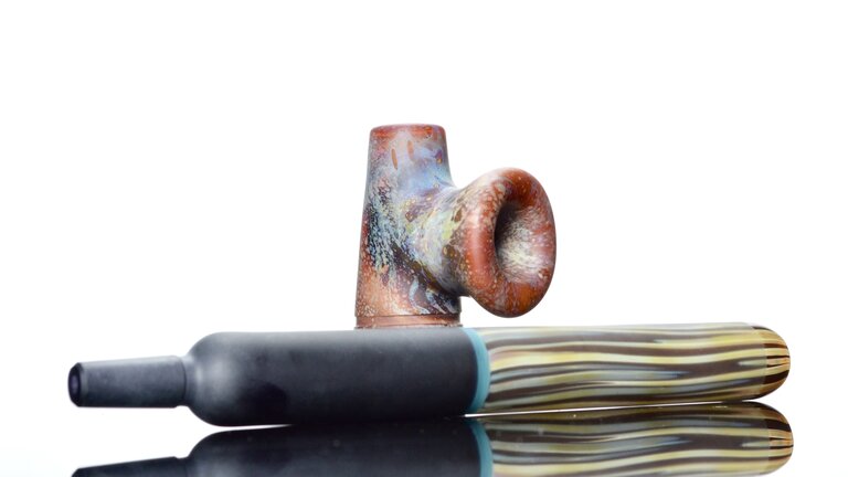 Elks That Run (ETR) ETR Two Piece Ceremonial Pipe - stone