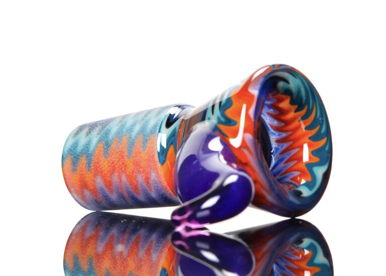 Kevin Howell Fully worked 4 hole slide with color horn 18mm 5