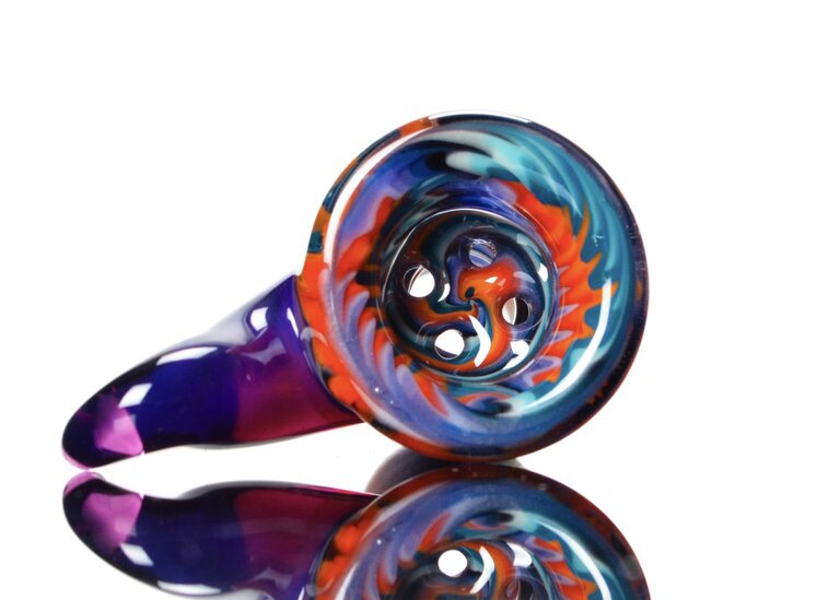 Kevin Howell Fully worked 4 hole slide with color horn 18mm 5