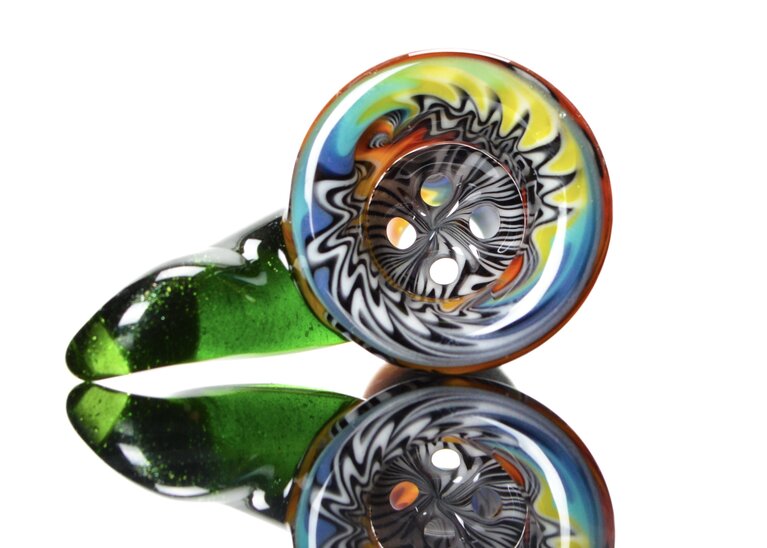 Kevin Howell Fully worked 4 hole slide with color horn 18mm 4