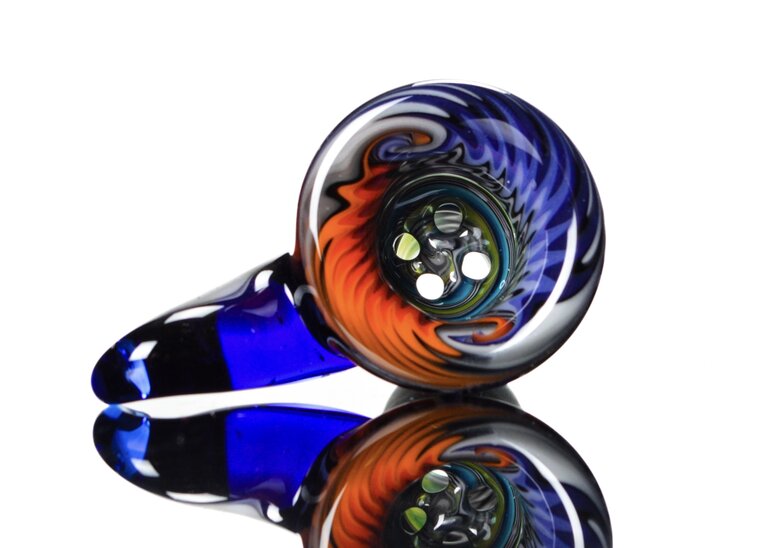 Kevin Howell Fully worked 4 hole slide with color horn 18mm 3