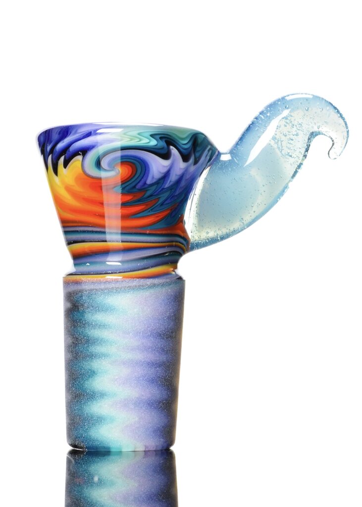 Kevin Howell Fully worked 4 hole slide with color horn 18mm 2